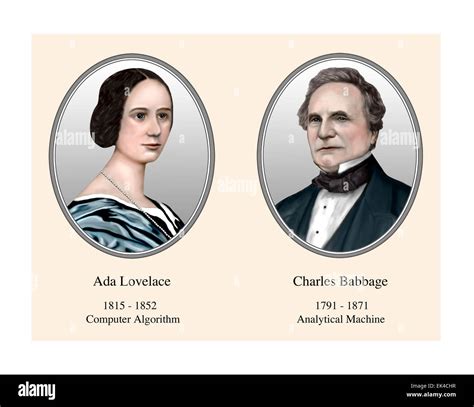 Ada Lovelace Charles Babbage Modern Illustration Portrait Stock Photo - Alamy