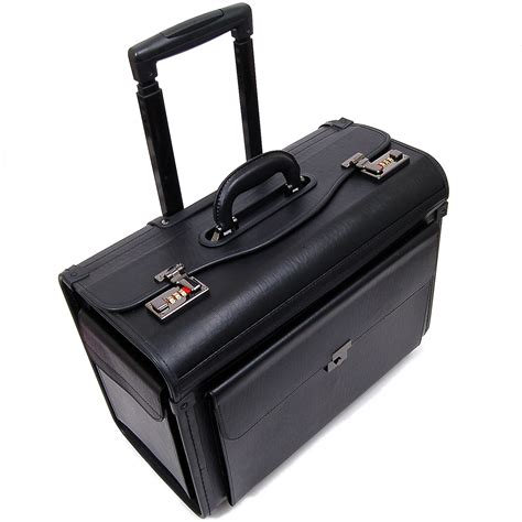 AlpineSwiss 19" Wheeled Briefcase Rolling Case Sales Sample Pilot Lawyer Attache