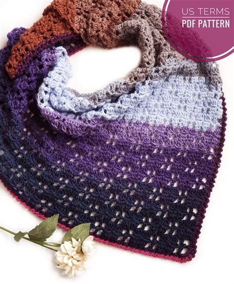 CROCHET PATTERN Chocolate Box Scarf, US Term, Crochet Pattern, Triangle ...