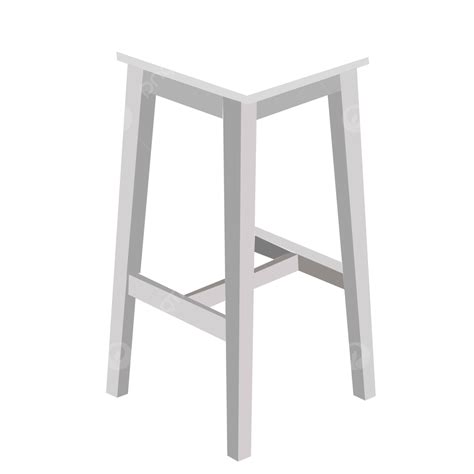 Vector One Ocher White Wooden Bar Stool Chair With Seats Front, Vector ...