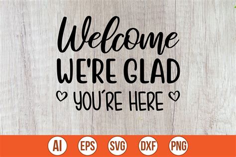 Welcome We're Glad You're Here Illustration par creativemim2001 · Creative Fabrica