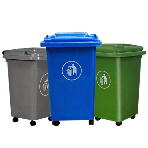 Garbage Can With Wheels 50L Gray/Blue/Green