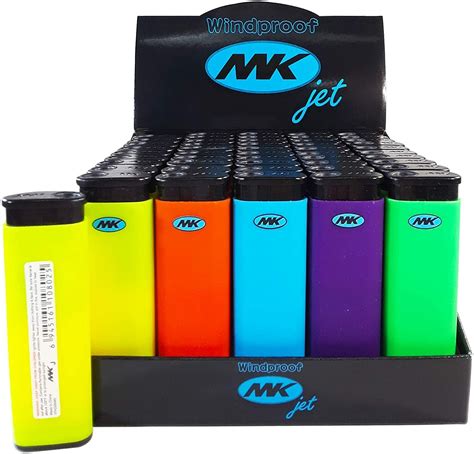 50 Pack Display Counter Top MK JET Windproof Cigarette Lighters ...