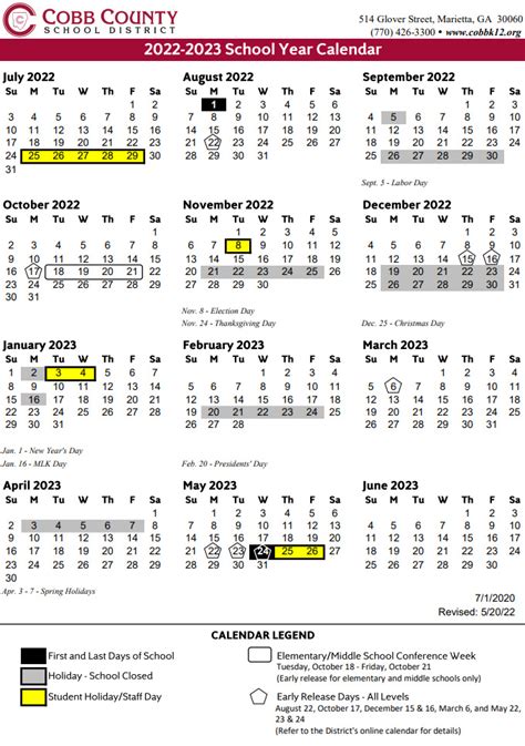 Cobb County School Calendar 2022-2023 | Marietta.com