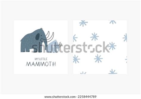 Cute Cartoon Mammoth Vector Print Scandinavian Stock Vector (Royalty Free) 2258444789 | Shutterstock