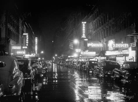 52nd Street at Night - NYC in 1948