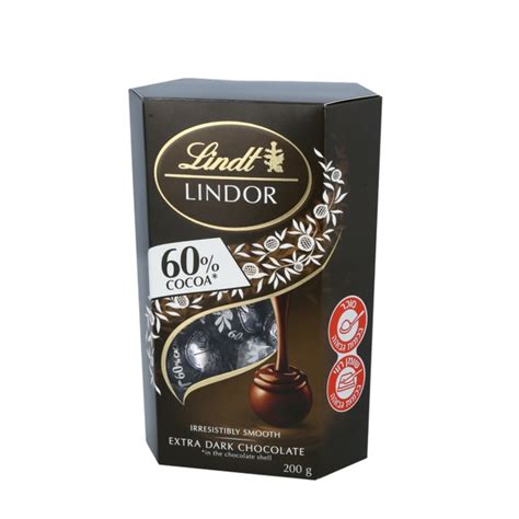 Lindt Lindor Extra Dark Chocolate, 200 Grams, From Israel, Kosher Certified - Snack & Food ...