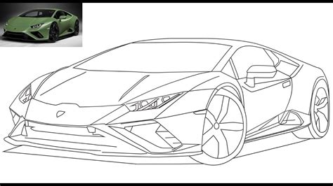 How to Create Digital Drawing Lamborghini Huracan Evo RWD 2021 Illustrator - YouTube