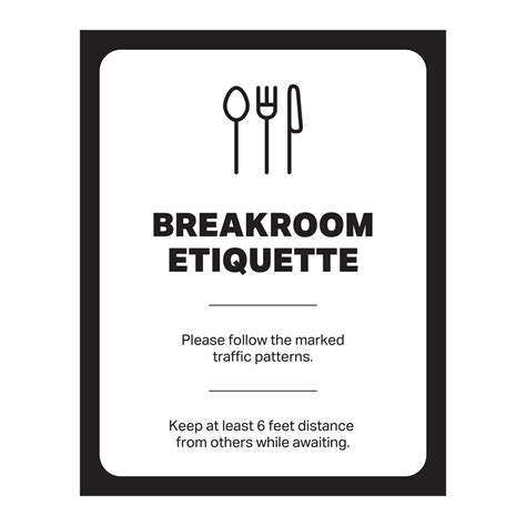 Freestanding Sign to Promote Safe Breakroom Etiquette – Social ...