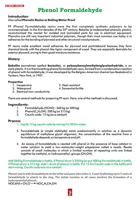 Phenol Formaldehyde - PLY INSIGHT