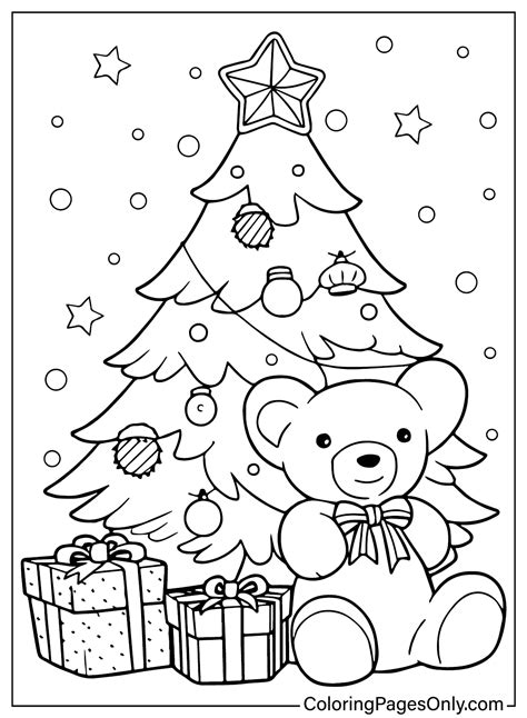 Coloring Page Christmas Tree - Free Printable Coloring Pages