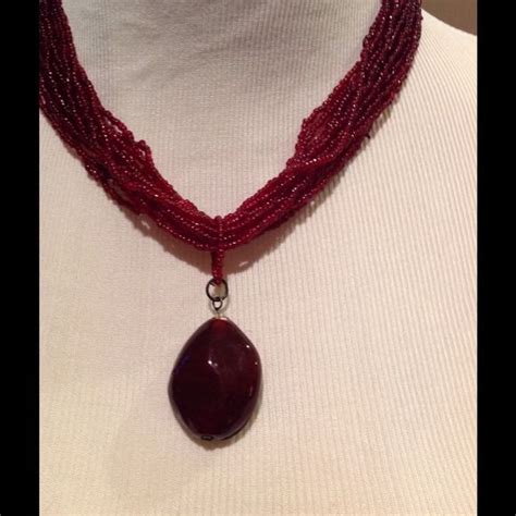 Retired Lia Sophia Necklace Beautiful Burgundy Wine Colored Necklace ...