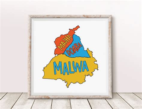 Majha Doaba Malwa Map Poster Digital Download Punjab Sikh Art Home Decor Sikh Wall Print - Etsy ...