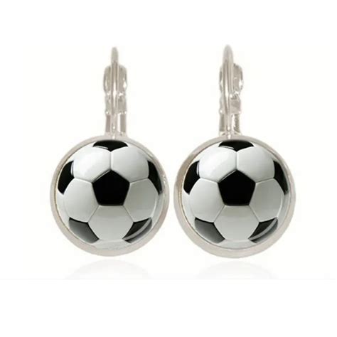 Soccer Ball Earrings Personalized Glass Soccer Football Dangle Earrings Sports Hobby Jewelry ...