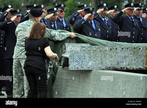 US Army 50902 Steel beam, Rescorla statue unveiled Stock Photo - Alamy