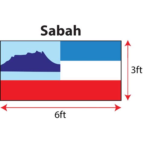 Sabah Flag 3x6ft, Polymesh /Bendera Negeri Sabah 3x6ft, Polymesh ...