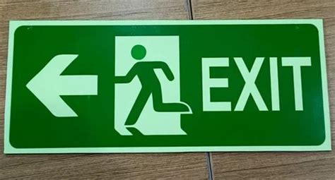 Rectangular Green,White 30x10 Cm Emergency Fire Exit Sign, For Industrial at Rs 150/piece in Chennai