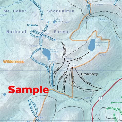 Backcountry Ski Map: Stevens Pass, Washington