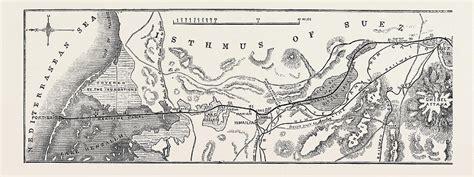 The Isthmus Of Suez Maritime Canal Plan Of The Maritime Drawing by English School - Fine Art America