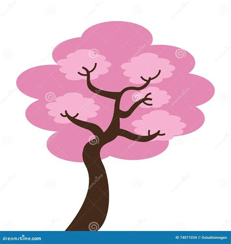 Japanese Tree Isolated Icon Design Stock Illustration - Illustration of ...