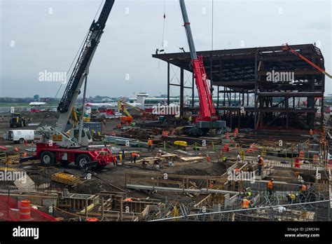 LaGuardia Airport Construction Of New Terminal Building, New York Stock ...