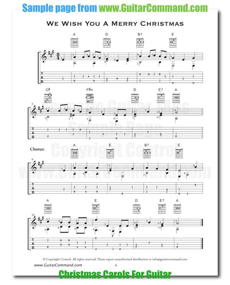 We Wish You A Merry Christmas Easy Guitar Sheet Music And Tab With ...