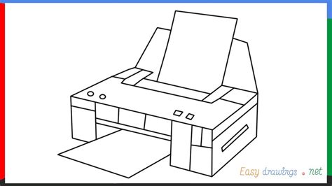 3d Printer Drawing | How to draw a printer step by step for beginners - YouTube