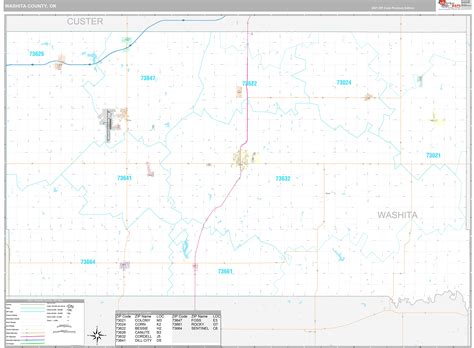 Washita County, OK Wall Map Premium Style by MarketMAPS - MapSales.com