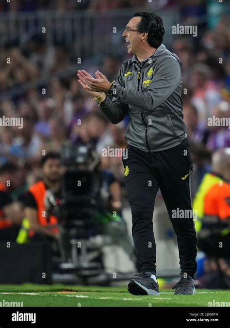 Villarreal CF head coach Unai Emery during the La Liga match between FC ...