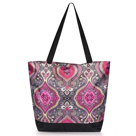 Zodaca Lightweight Zip Closure Handbag Tote Carry Bag for Shopping Travel (Size: 17.5"L x 5"W x ...