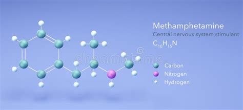 Methamphetamine Molecule, Molecular Structures, Cns Stimulant, 3d Model, Structural Chemical ...