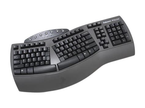 Fellowes Microban Split Design Keyboard 98915 Black 7 Function Keys USB Wired Ergonomic Keyboard ...