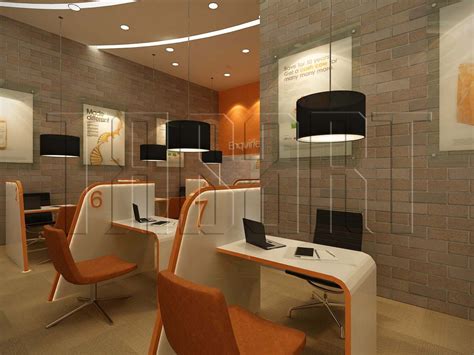 A modern futuristic look for a customer service counter. Office interior design by Traart ...