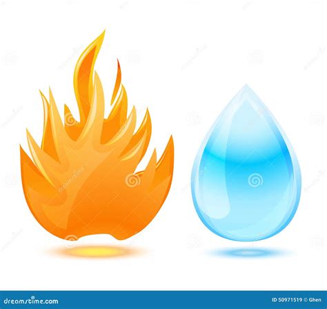 Fire and water symbol stock vector. Image of drop, sign - 50971519