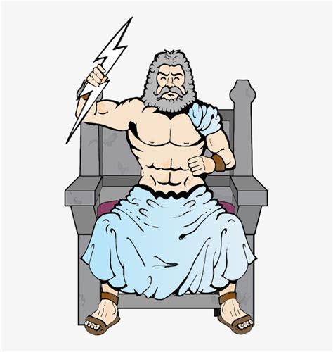 Zeus By Overjupiter - Zeus With Thunderbolt Drawing - 503x786 PNG Download - PNGkit