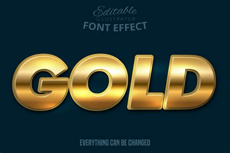 Metallic bold gold text effect 699105 Vector Art at Vecteezy