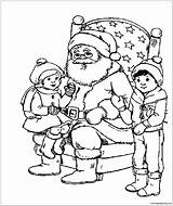 Christmas Santa Coloring Pages For Kids sketch template