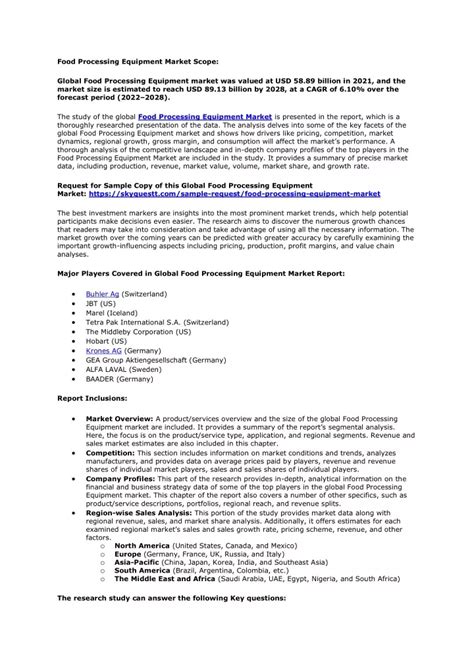 PPT - Food Processing Equipment Market PowerPoint Presentation, free download - ID:12325980