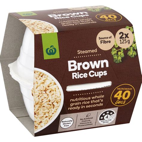 Calories in Woolworths Brown Rice Microwave Cups calcount