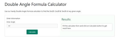 Double Angle Formula Calculator | Sin2θ, Cos2θ & Tan2θ Of Any Angle