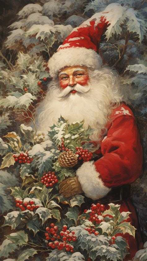 Vintage Santa Greeting Card Blank Free Stock Photo - Public Domain Pictures