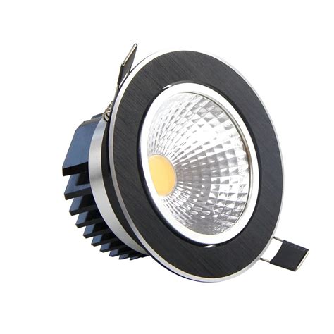 Dimmable Led COB Downlight 5W 7W 9W 12W Black Round Led Spotlight Ceiling Recessed Downlight for ...