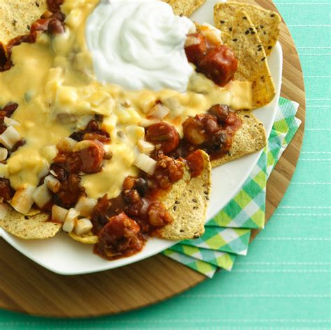 Chili Cheese Dog Nachos | Hungry Girl