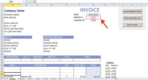 Excel Invoice Template - Invoice Number Generator | New Ideas For Computer & Software