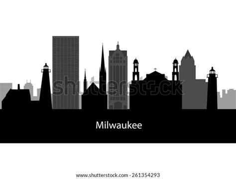 Milwaukee Wisconsin Skyline Detailed Vector Silhouette Stock Vector (Royalty Free) 261354293