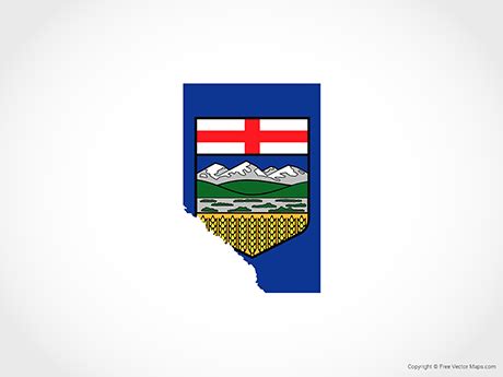 Printable Vector Map of Alberta - Flag | Free Vector Maps