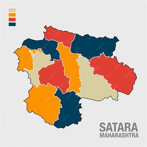 Premium Vector | Satara district map design with all Taluka Aria ...