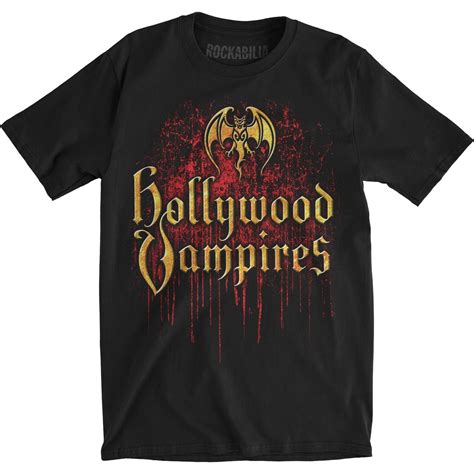 Hollywood Vampires Men's Logo Drips Slim Fit T-shirt Black - Walmart.com - Walmart.com