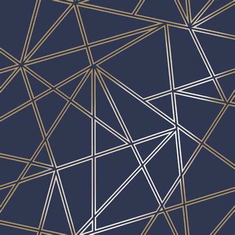 Paladium Geometric Wallpaper Navy / Gold Holden 90112