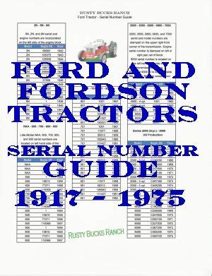 Ford Jubilee Tractor Serial Numbers